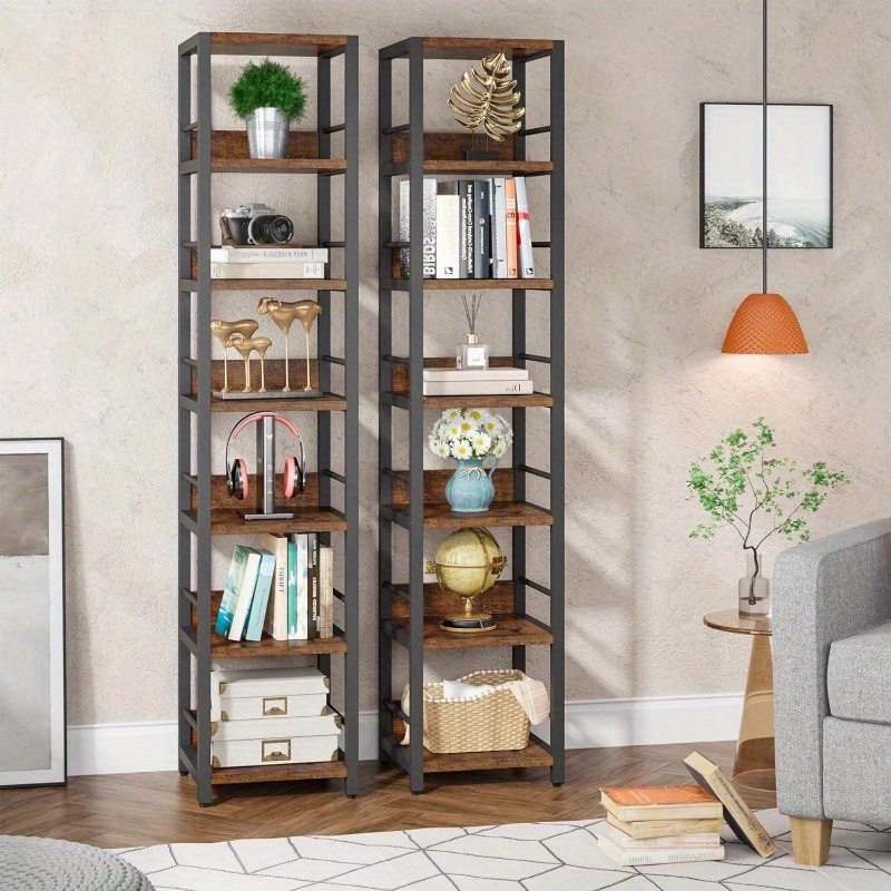 tall narrow bookshelf 6 tier corner shelf storage rack Temu