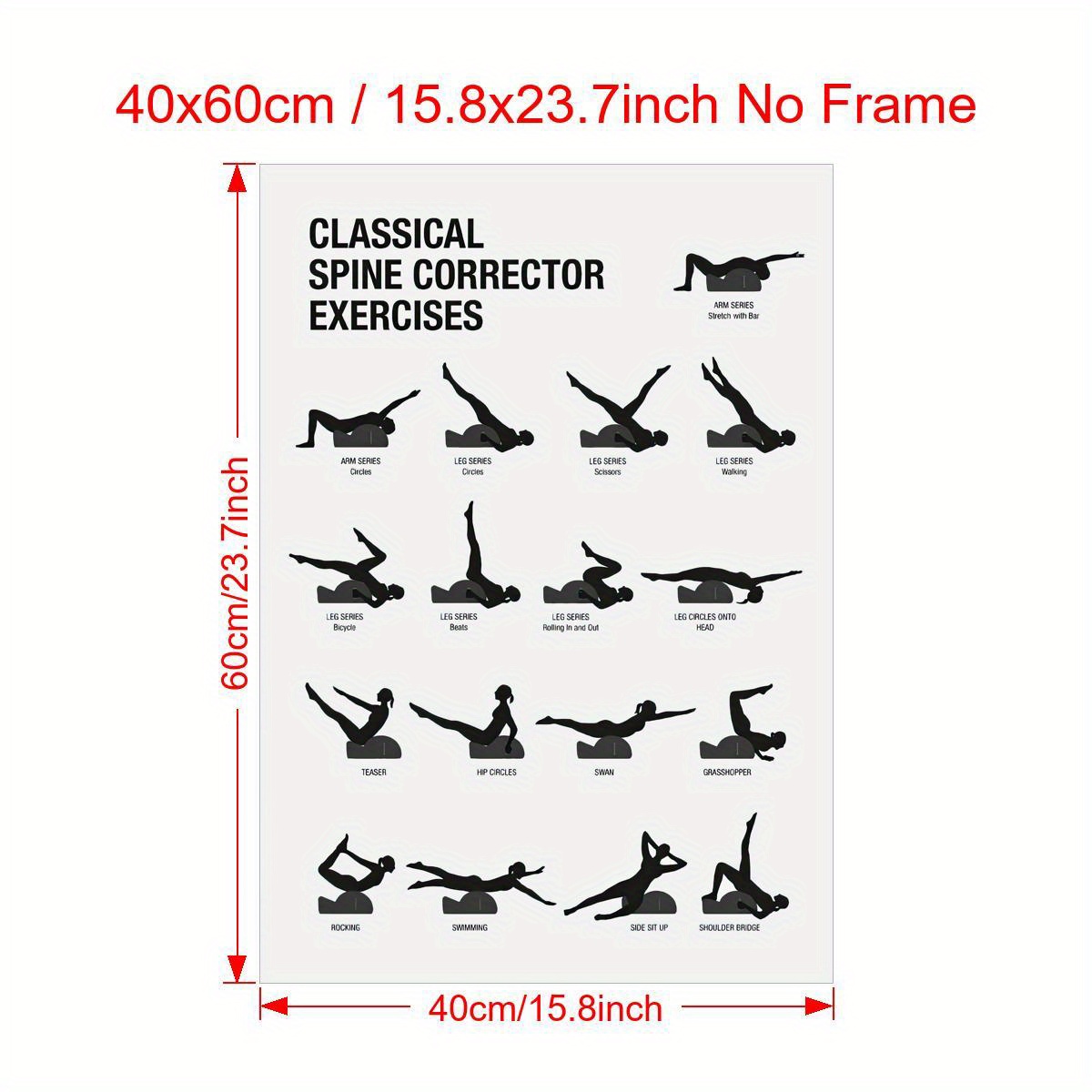 1pc art deco πιλάτες σπινθήρας σωστές άσκηση κανβάς poster Temu