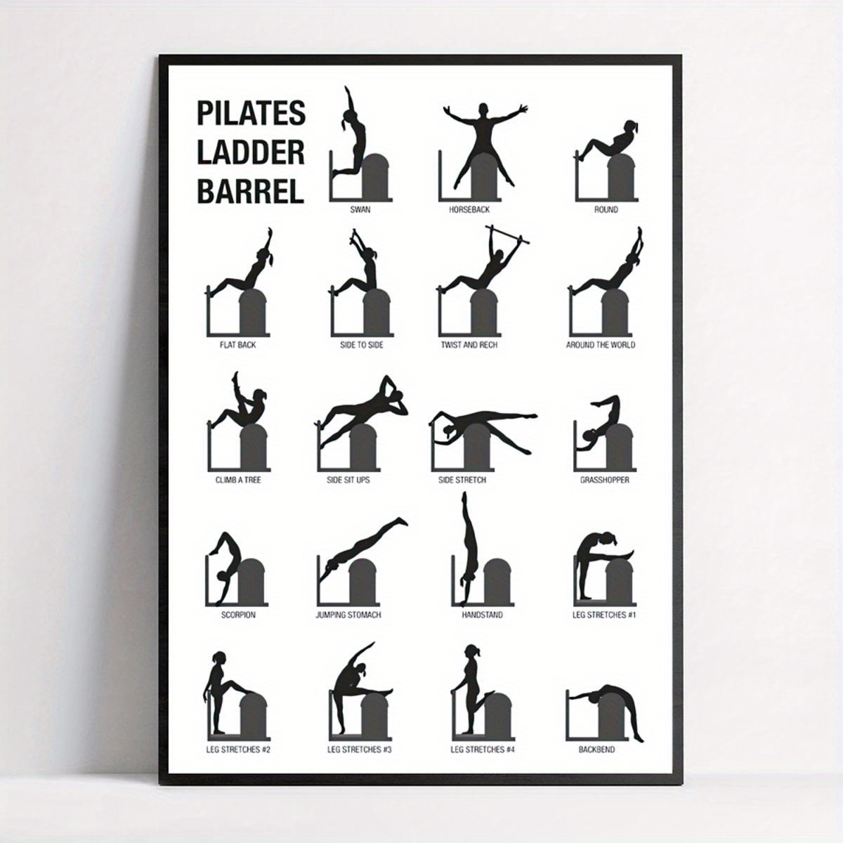 1pc Posters, Pilates Ladder Exercises Chart Poster, Pilates Wall Art  for Living Room, Wall Decor for Bedroom, Home Decor