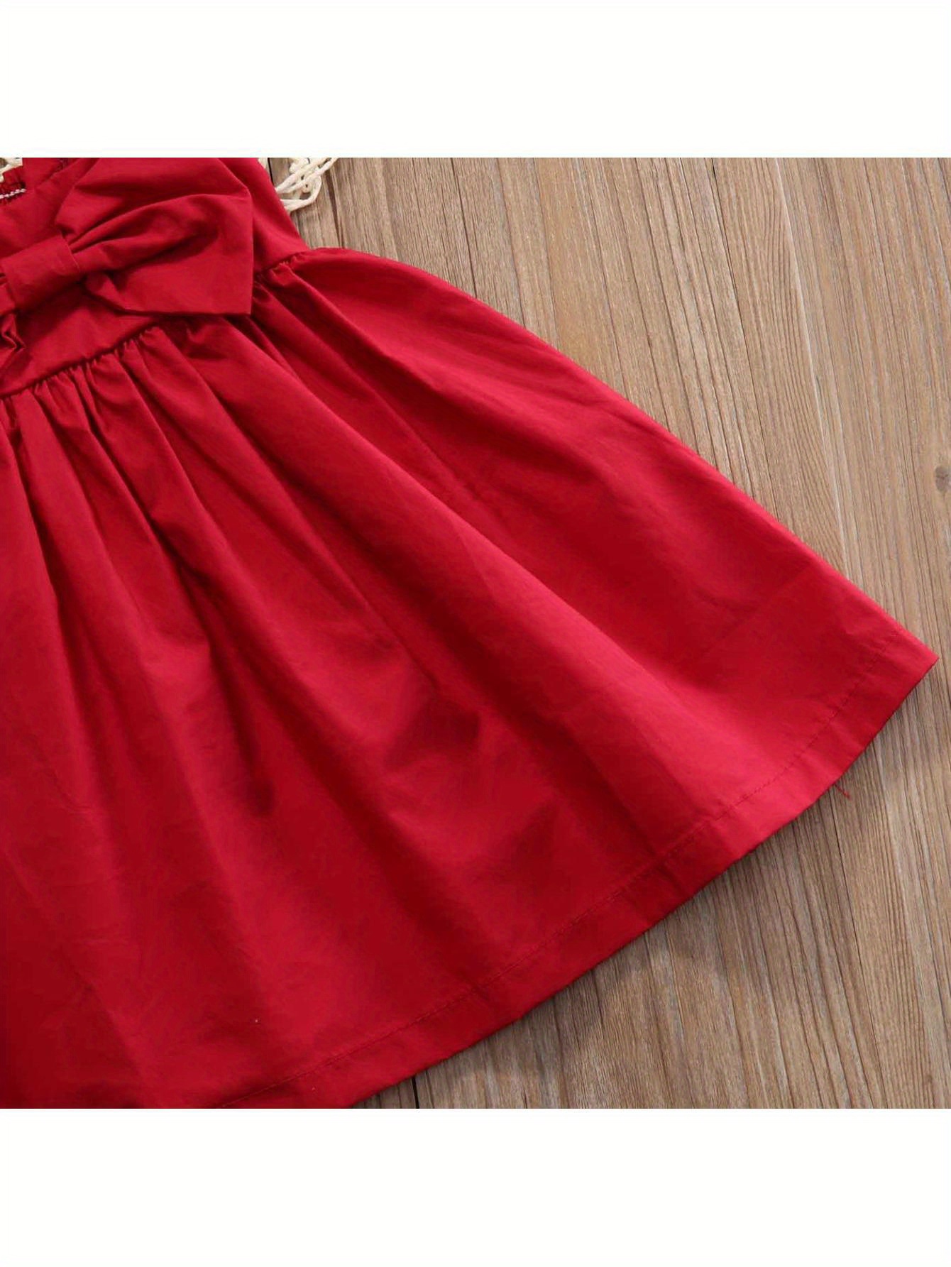 christmas sleeveless sling dress cute bow strapless backless - Temu