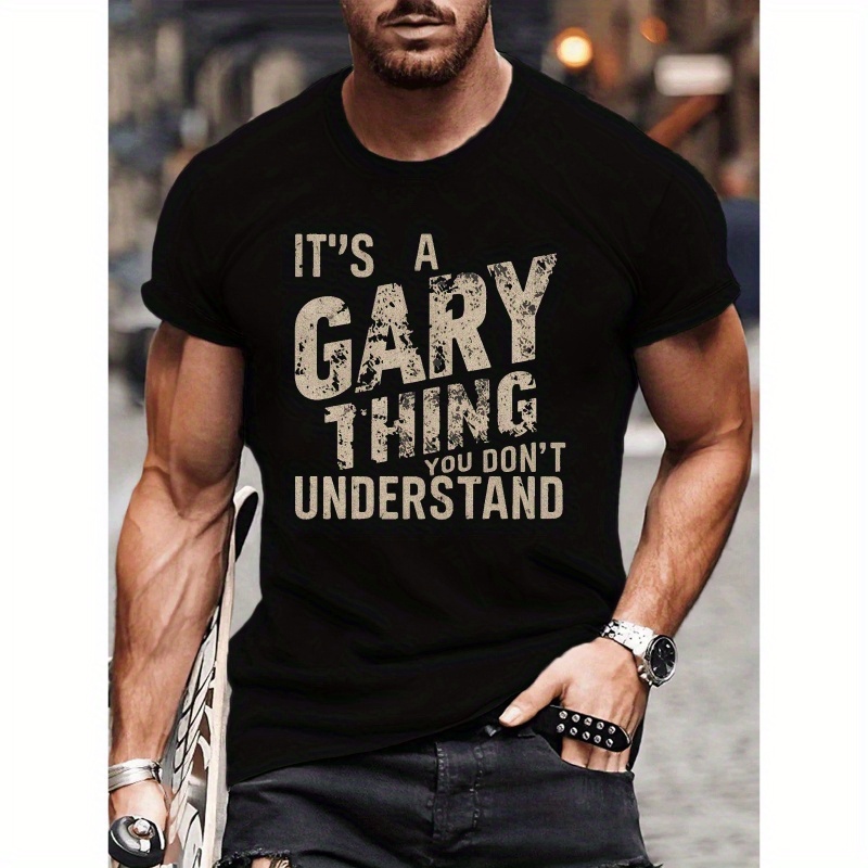 

Thing" Graphic Tee For Men - Casual Short Sleeve, Breathable Polyester, Machine Washable - Fashion