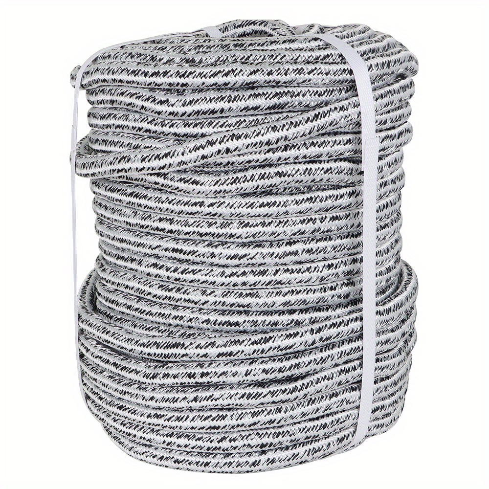 

5/8 Inch 200 Feet 24 Braided Rope Tree Rope High Strength Polyester Rope For Swing Camping Bundling Black White