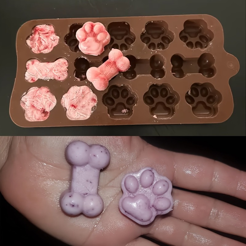 

Diy Silicone Molds, 14- Dog Bone And Cat Paw Molds, Resin Gel Tools, Candle And Soap Molds.