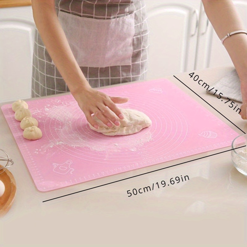 extra large silicone pastry mat with measurements non slip heat resistant baking kneading pad for dough and   thick baking tray details 1