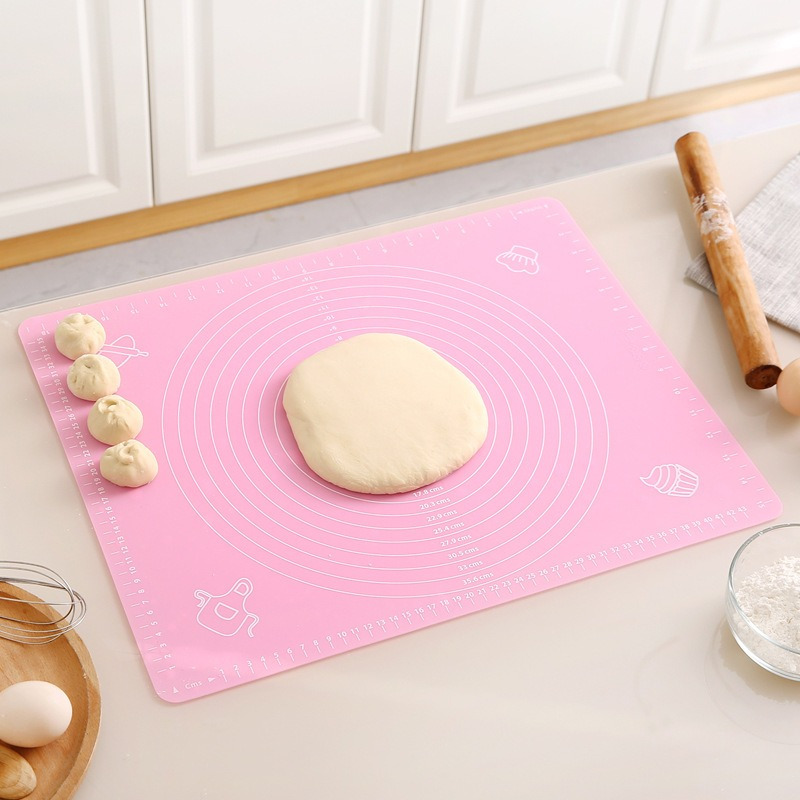 extra large silicone pastry mat with measurements non slip heat resistant baking kneading pad for dough and   thick baking tray details 2