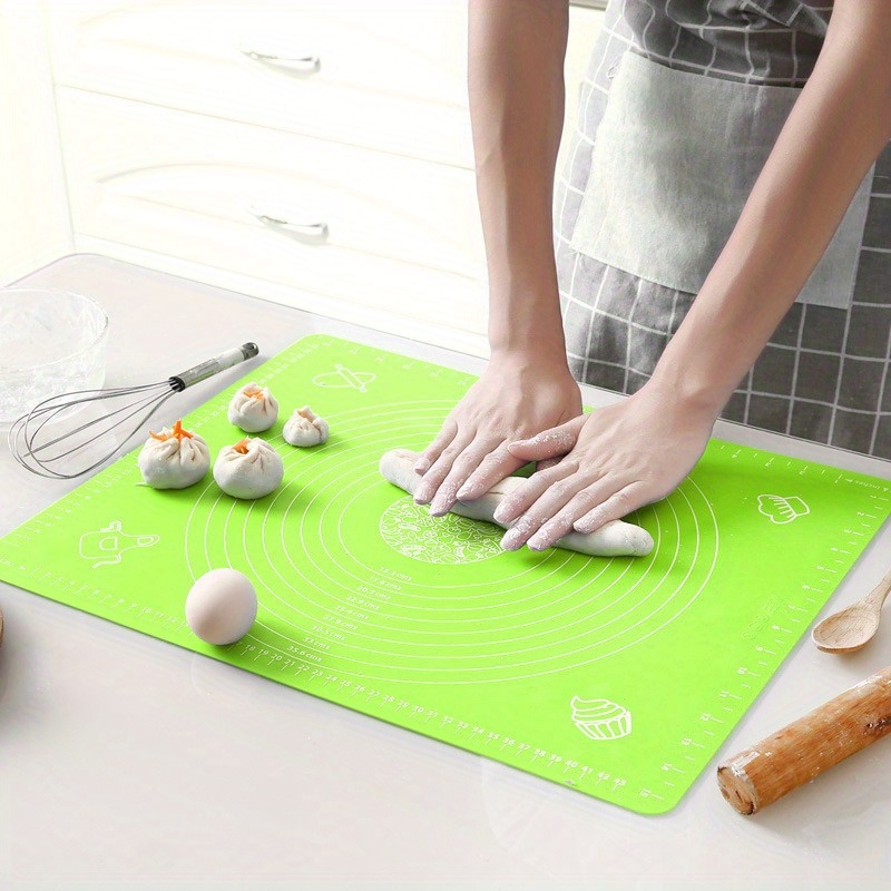 extra large silicone pastry mat with measurements non slip heat resistant baking kneading pad for dough and   thick baking tray details 3