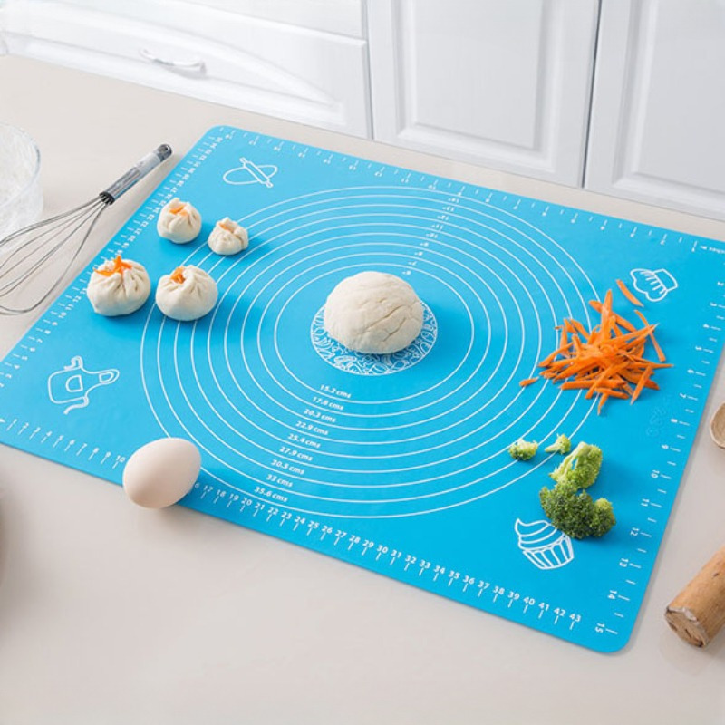 extra large silicone pastry mat with measurements non slip heat resistant baking kneading pad for dough and   thick baking tray details 4