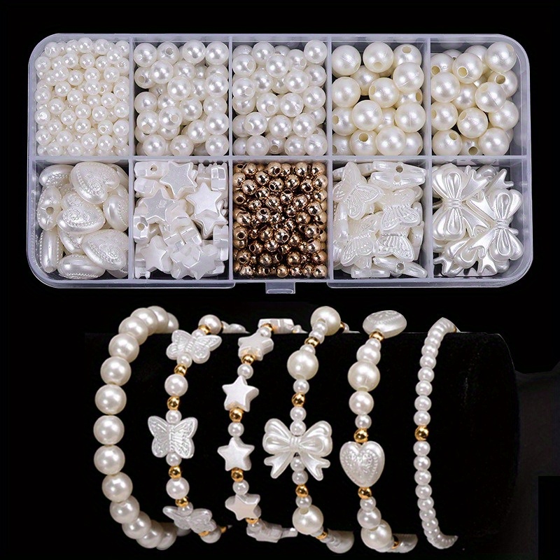 

1/Boîte Kit de Matériel d'Accessoires DIY Ensemble Complet de Perles de Coquillage pour Bracelet, Accessoires de Perles et Fil de Perles