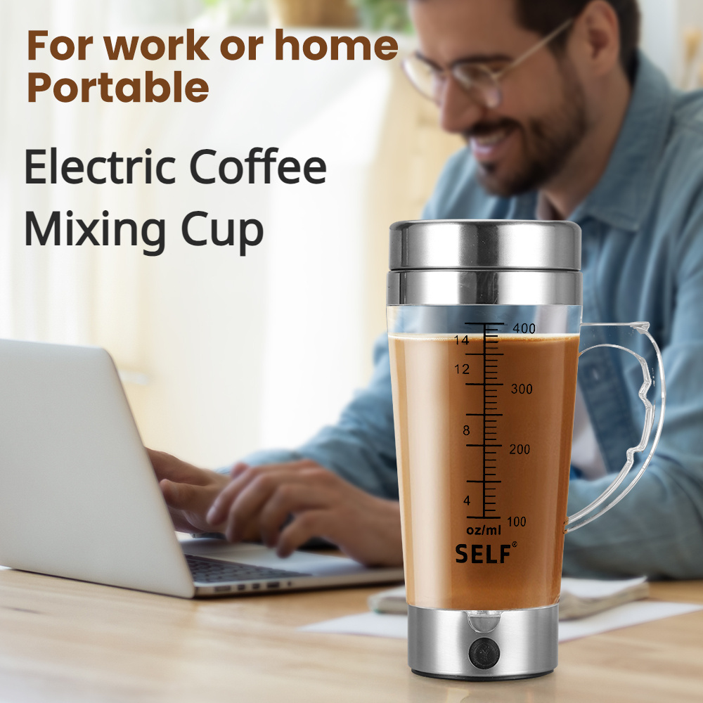 

400ml Electric Coffee Mug, Rotating Home Mixing Cup, Electric Self Mixing Coffee , Portable Water Bottle Drinking Water Bottle, Suitable For Coffee, Milk, And Other Beverages