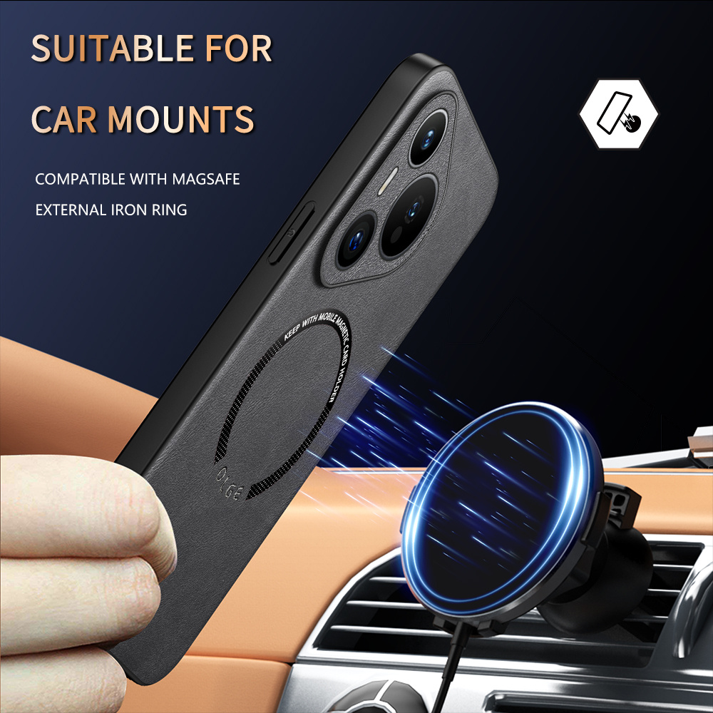 luxury PU leather phone case for HUAWEI P70 Ultra/P70pro+/P60pro/P50/P40 Support magnetic, Support car holder, protective, high-quality_voghion.com