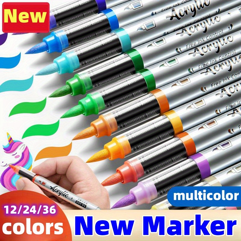 

12/24/36-color Straight-liquid Marker Soft Head For Hand-drawn Illustrations, Sketches, Designs, Signatures, Comics, Journals, Writing And Drawing, Wood, Stone, Metal, Multi-color Marker