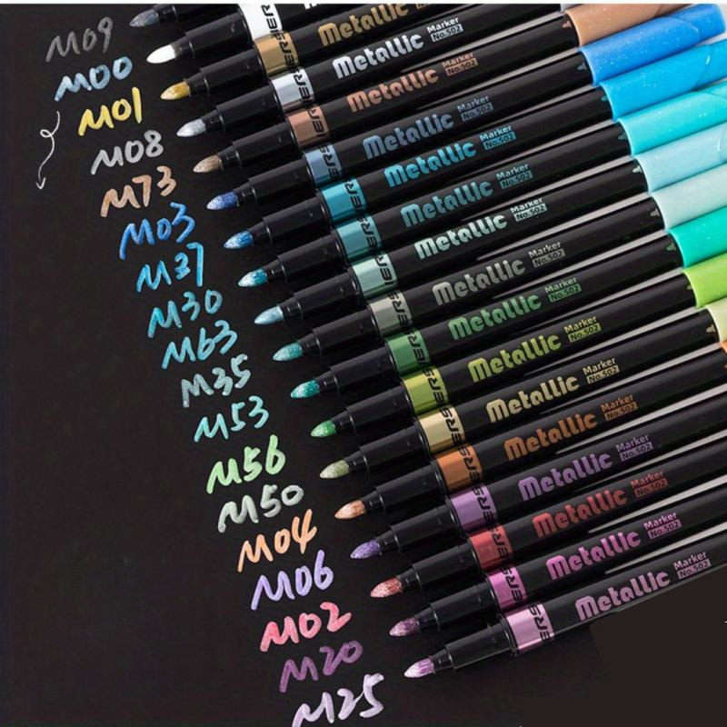 

10/18 Color /metal Marker Set, Artist Coloring Illustration Brush, Repeatable Filling And Coloring, Bright Colors, Preferred For Holiday Gifts. Thick Marker, Hand-painted Font Coloring