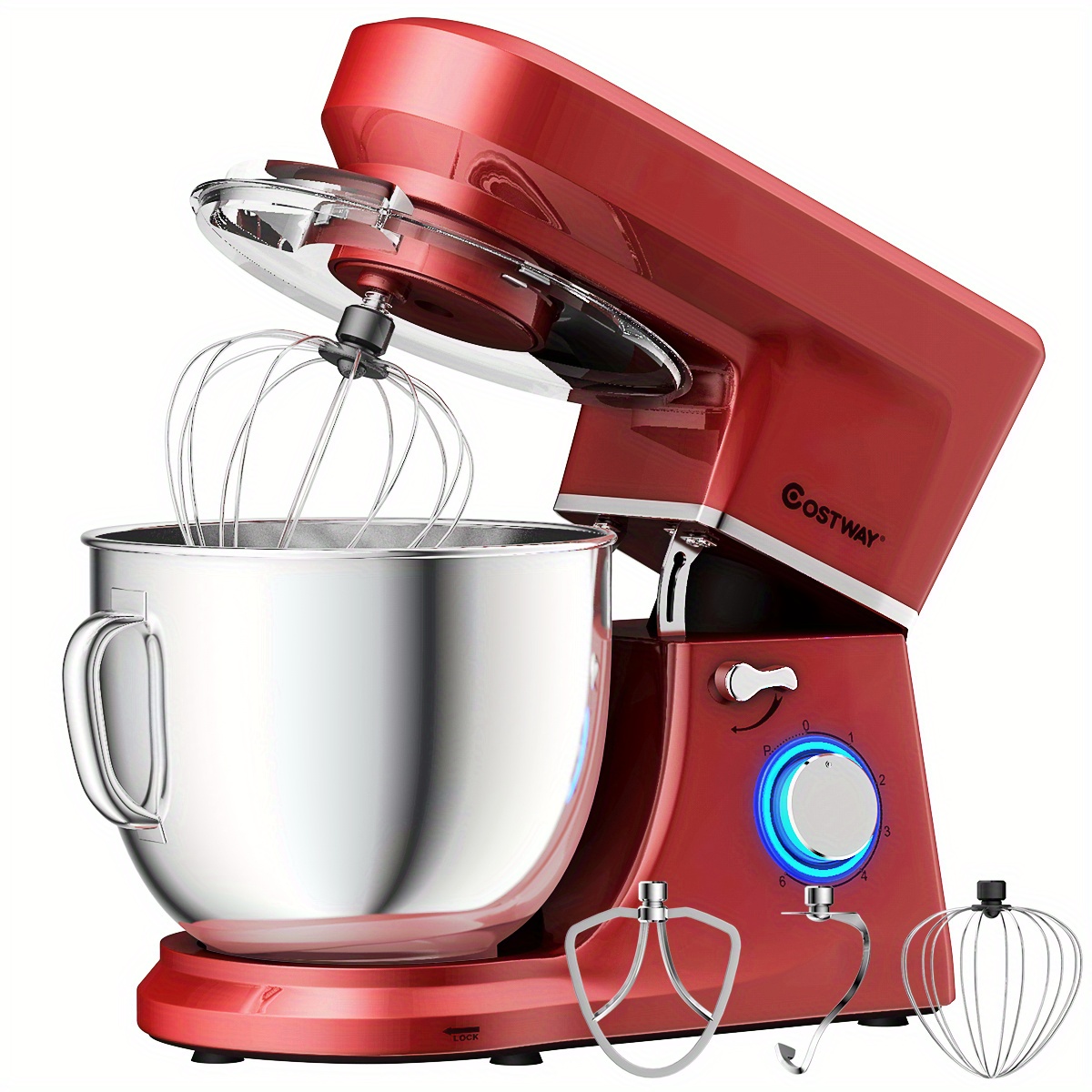 

Tilt-head Stand Mixer 7.5 Qt 6 Speed 660w W/ Dough Hook Whisk Beater Red