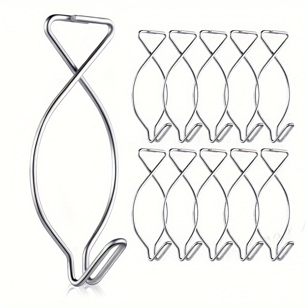 10-pack Contemporary Metal Utility Hooks With Automatic Retractable Mechanism, Special Function Ceiling Mount Clips For Classroom, Office, Home, And Wedding Decorations