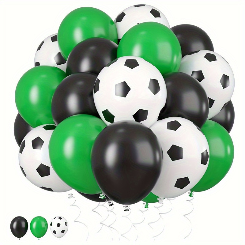 

Soccer Theme Party Balloons Set - 36pcs Green & Black Football Pattern Latex Balloons, Emulsion Material, Suitable For Ages 14+, Perfect For Birthday, Wedding, Sports Events & Celebrations