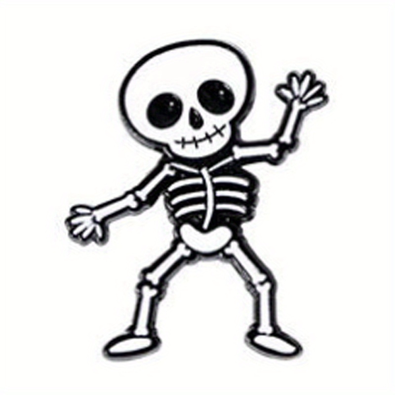 

Chic White Skull Enamel Pin - Unique Irregular Shape Brooch For Clothing & Hats
