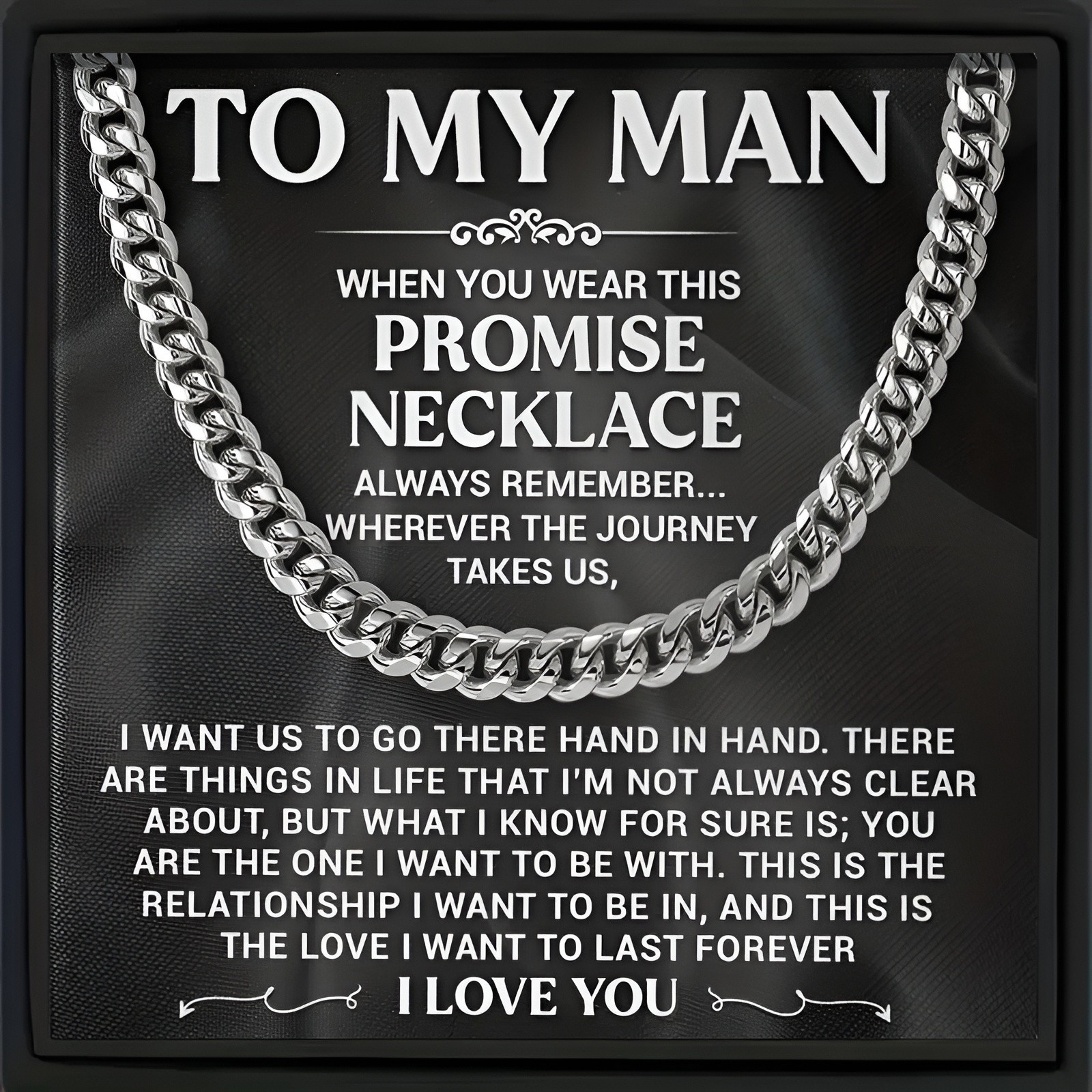 

To When You Wear This Promise Necklace For Your Boyfriend Or Husband Cuba Link Chain Necklace Valentine's Day Gift Birthday Gift Anniversary Gift With Card Gift Box