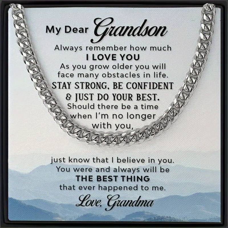 TEMU Grandma Gifts For Grandson Gifts From Grandmothers Grandson Birthday Gifts Necklaces Gifts For Him Stylish Unique Gifts Simple Meaningful Gifts