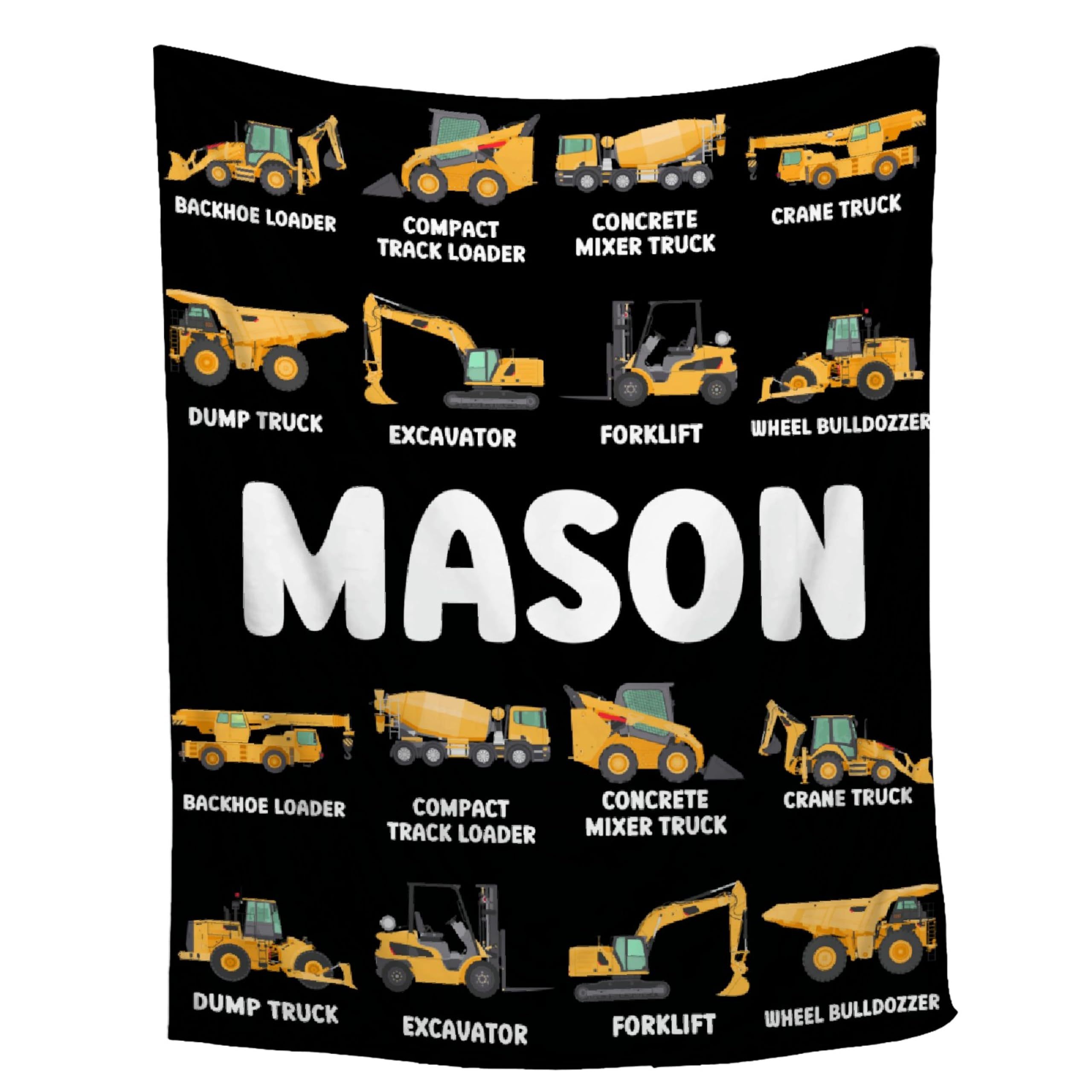 

Custom Name Excavator & Truck Ball Pattern Flannel Blanket - Perfect For Gifts, Outdoor Camping, Beach, Sofa, Pet, Office Decor | Durable, Machine Washable