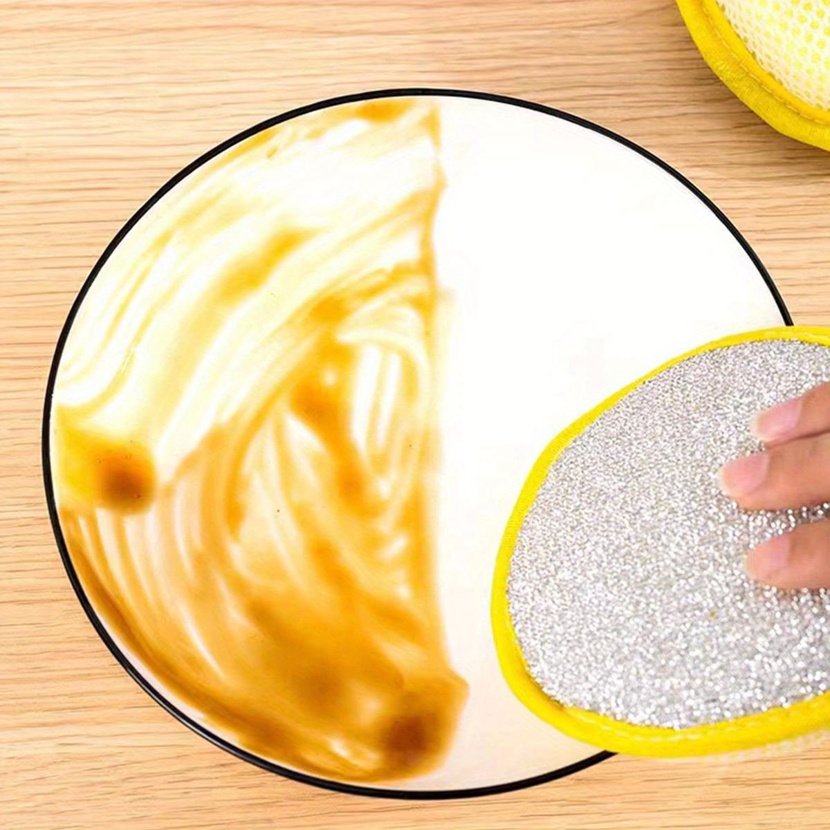 6/12 buc. Burete Magic Dublu pentru Spălat Vase - Perie de Curățat Oale și Vasuri cu Putere de Eliminare a Petelelor - Prosop Durabil și Absorbant pentru Curățarea Bucătăriei, Suprafețe Spumante Fără Grăsime, Culoare Aleatorie