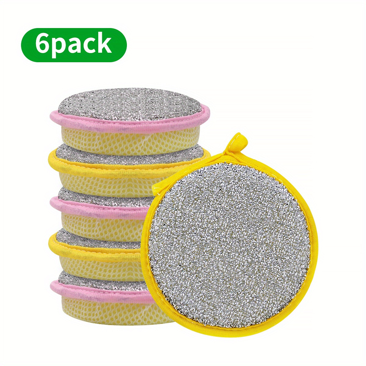 Magic Double-Sided Dishwashing Sponge Brush 6 or 12-Pack Durable Absorbent Kitchen Cleaner for Pots and Dishes