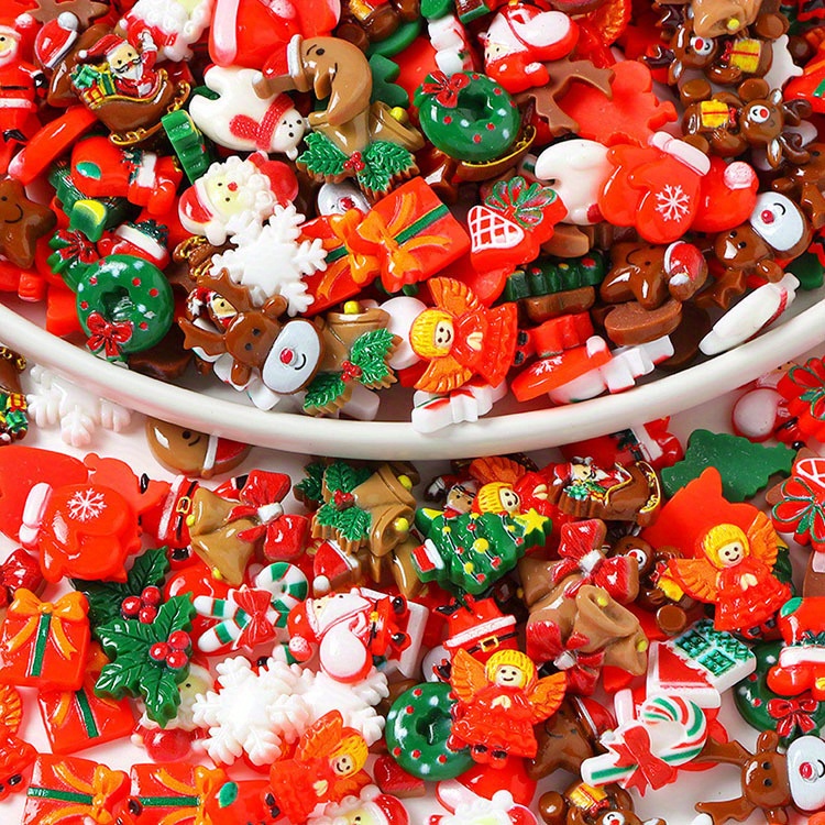 SUNNYCLUE Flatback Résine Cabochons De Noël Assortiment De