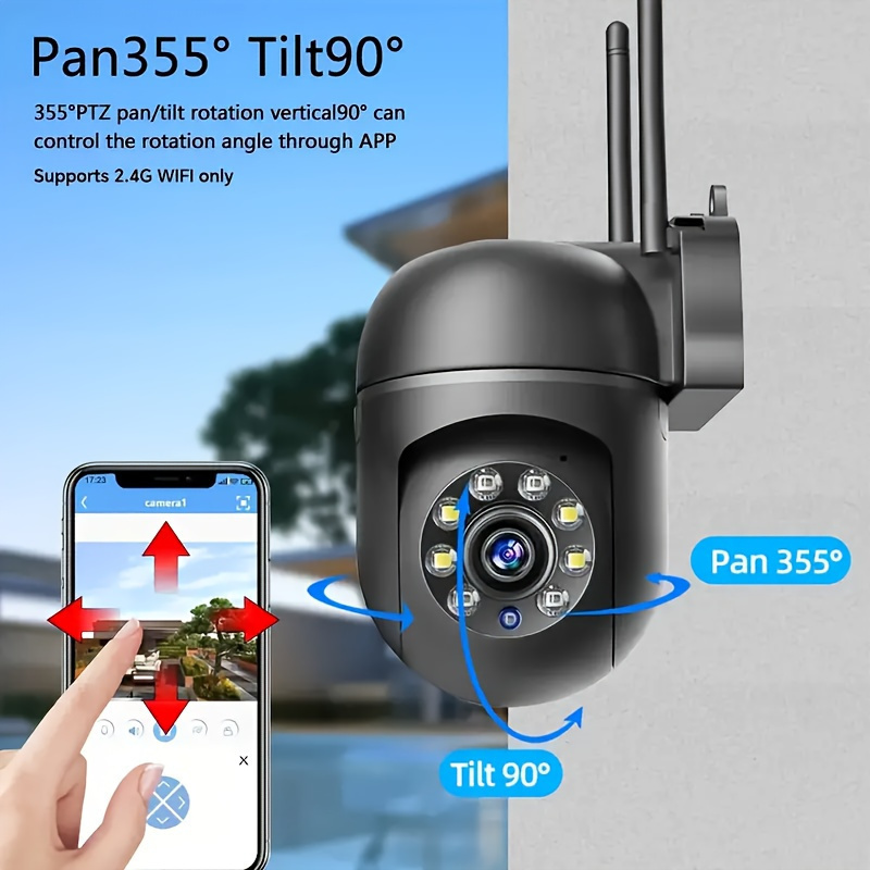   1080p hd wifi camera with two way audio 355 panoramic view motion detection alert night vision usb powered smartphone compatible for   ages 14 details 2