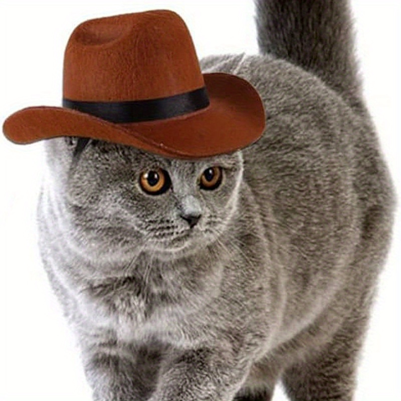 Hundekostüm Cowboy – Set Mit Braunem Hut & Rotem Halstuch, Für Kleine/mittlere/große Hunde, Halloween