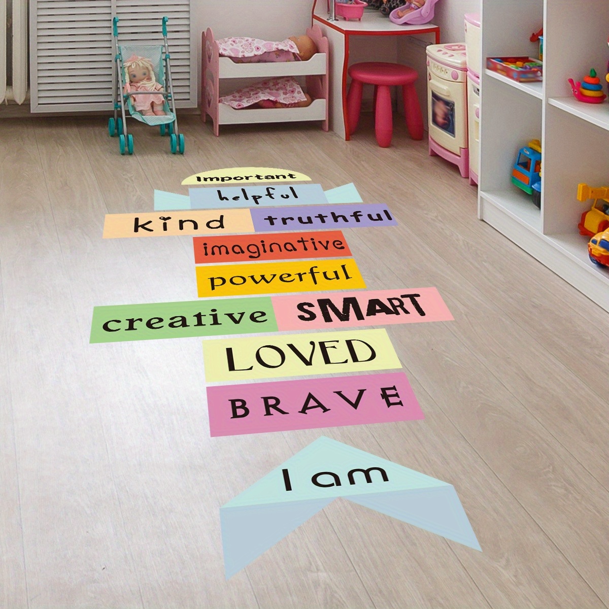 

3pcs Puzzle Floor Stickers Graphic Alphabet Wall Stickers Living Room Bedroom Decorative Wall Stickers