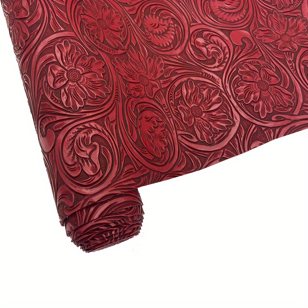 32x135cm Embossed Artificial Leather Roll, 12"x53" Textured Synthetic Fabric Piece, For Bow Wallet Sewing Crafts