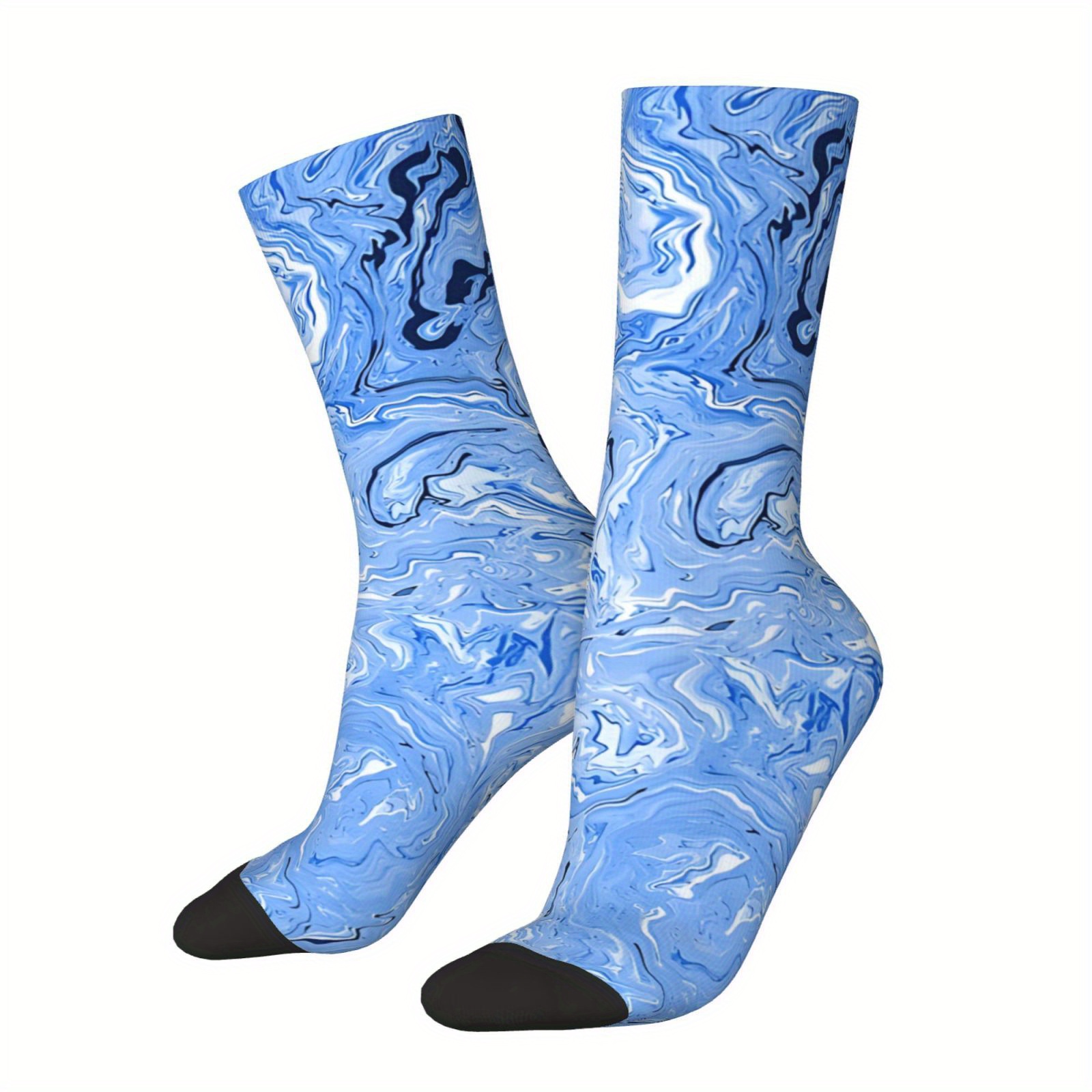 

1 Pair Funny Crazy Marble Sock For Men Hip Hop Vintage Pattern Printed Crew Sock Novelty Gift