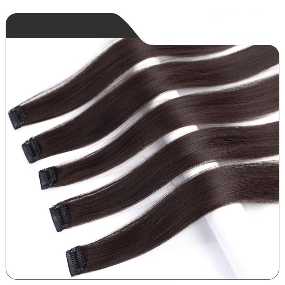 5pcs 16inch Hair Extension Clip In Hair Wig Women's Long Hair Invisible Seamless Hair Extension Wig Piece Additions Wig Set Breathable Lengthened Hair Extension Piece