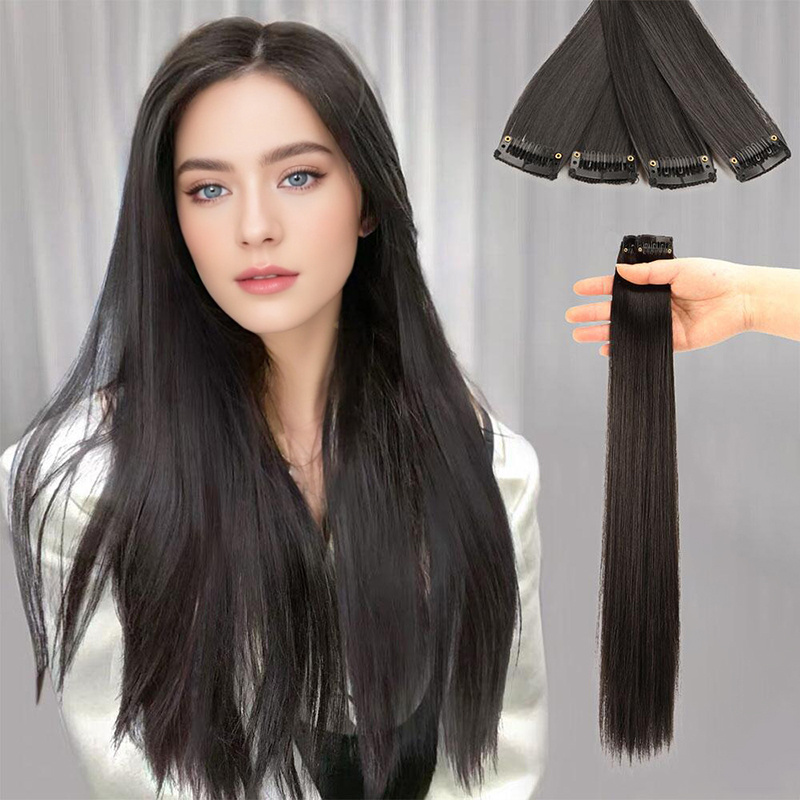 set of five 16 inch hair extensions for women long and invisible seamless hairpieces for everyday use breathable and extended wig pieces Product details 4
