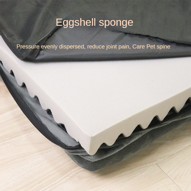 luxury dog bed ultra soft   machine washable non slip bottom memory foam filling black rectangular design   small to large dogs cozy and durable pet bed for year round     material large dog bed Product details 4