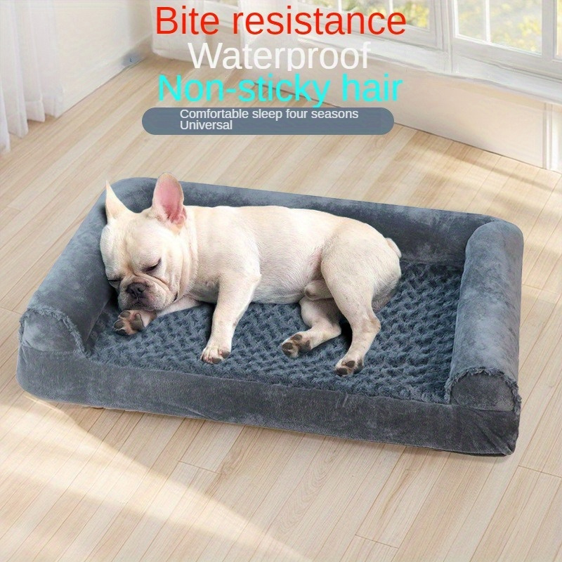 luxury dog bed ultra soft   machine washable non slip bottom memory foam filling black rectangular design   small to large dogs cozy and durable pet bed for year round     material large dog bed Product details 0