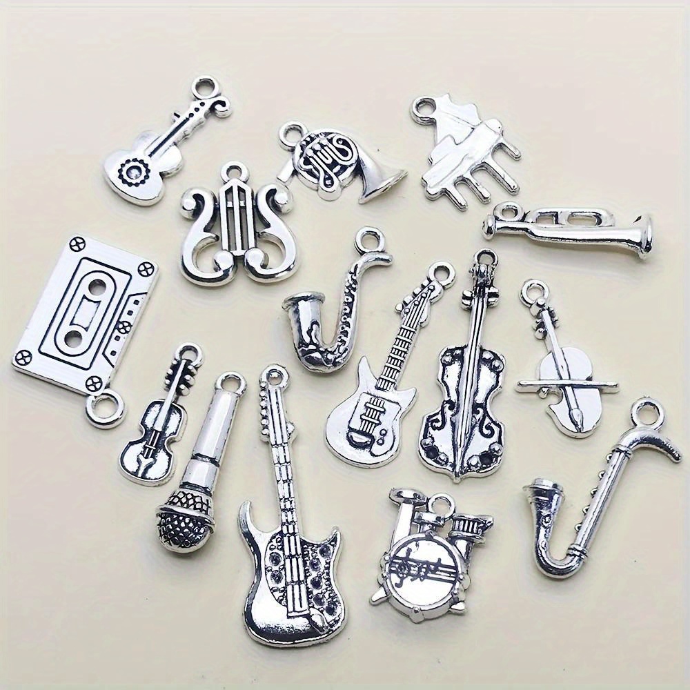 Vintage Inspired Musical Instrument Charms Guitar Piano - Temu