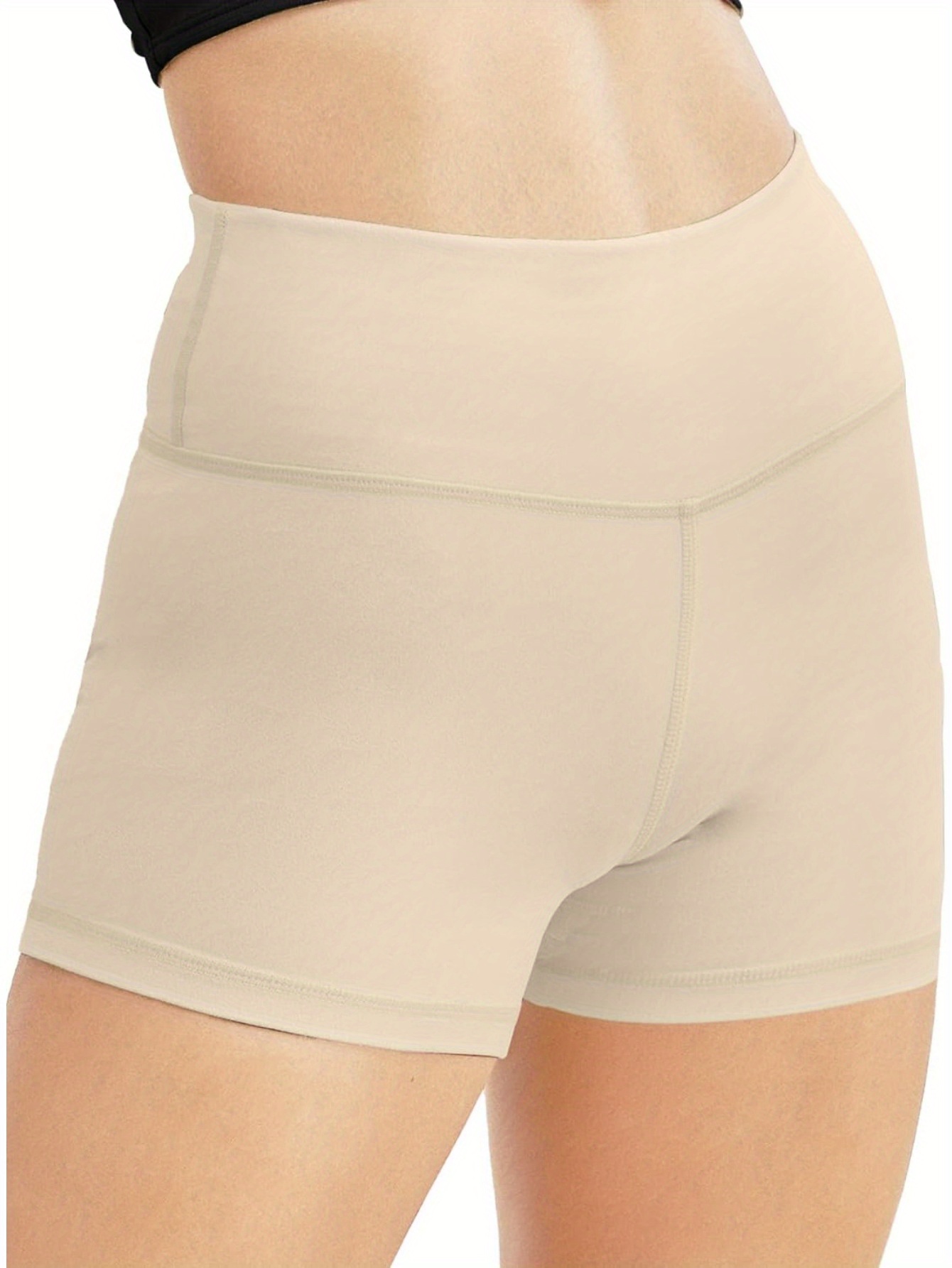 high waisted spandex shorts for under dresses Ruched High Waist Booty Shorts