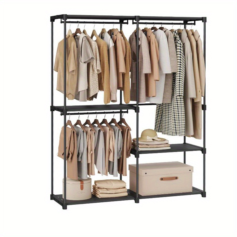 66 Inch Wardrobe Storage Closet Shelf Wardrobe Clothes Organizer deals Portable Standi