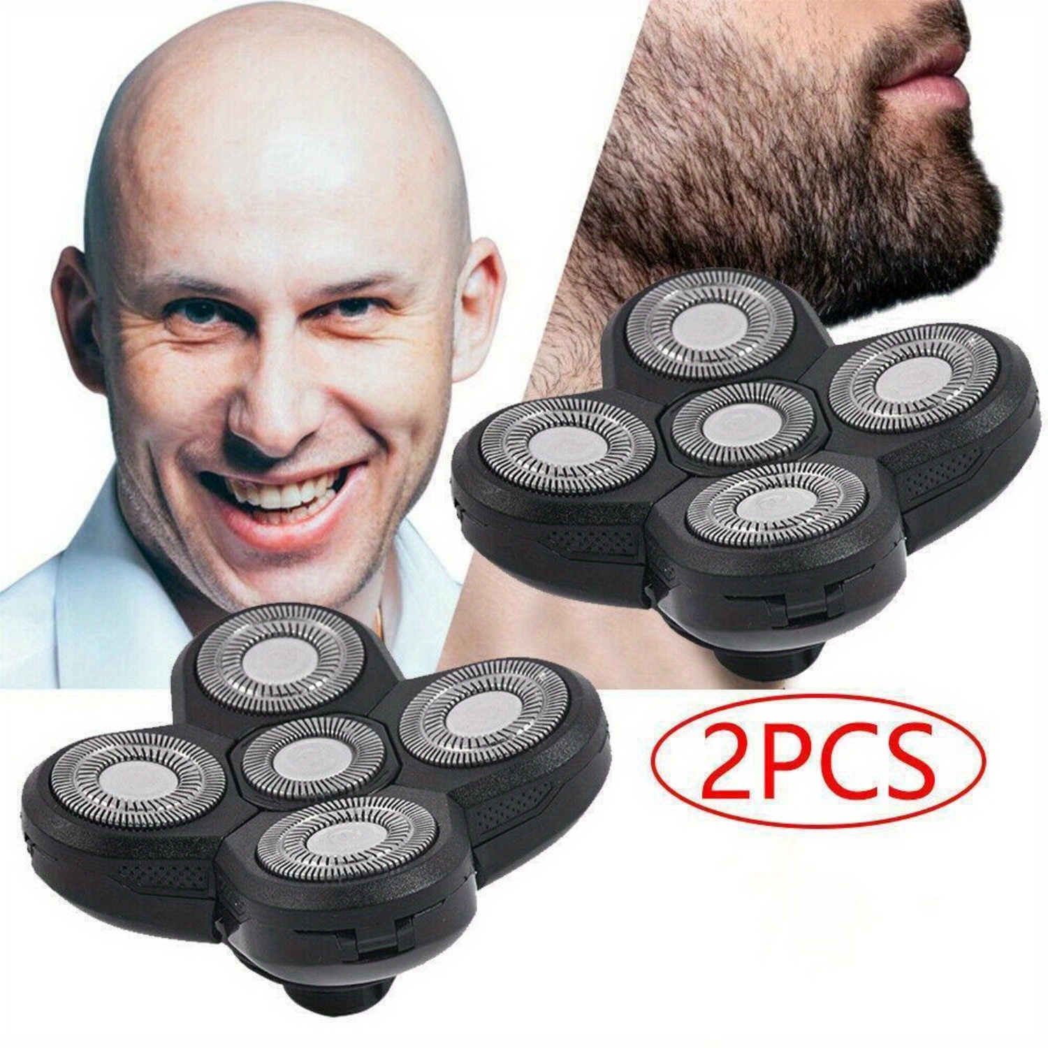 

2pcs Shaver Blade Heads Shaver Replacement For Bald Tool, Head And Face Electric Razor Shaver Head 5 Head Shaver Heads,