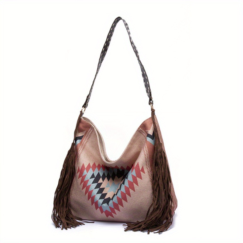 

Tote Handbag With Tassel For Women, Large Capacity Bag For Vacation And Travel Outfits