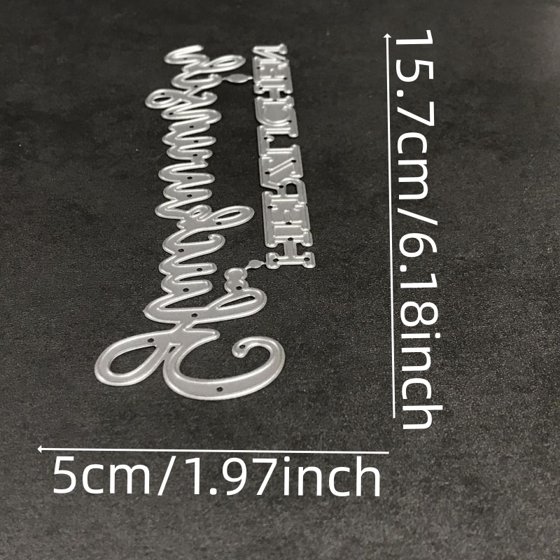 Image of 1pc Piggy Craft Metal Cutting Dies Cut Die Mold Herzlichen Glueckwunsch Letter Paper Craft Knife Mould Blade Punch Stencil