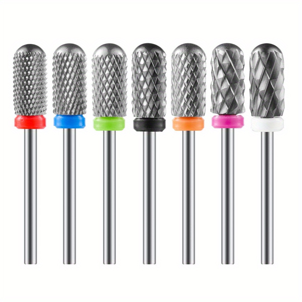 

Hypoallergenic Tungsten Steel Nail Drill Bit - Versatile Manicure & Pedicure Tool For Acrylic & Gel Nails, Safe Rounded Heads, Assorted Shapes & Colors