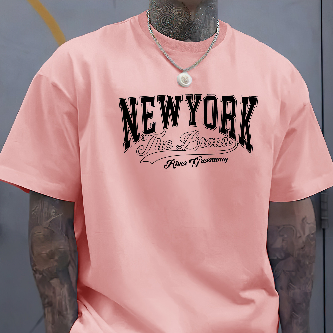 

Men's Crew Neck Graphic T-shirt With New York Print, Summer Short Sleeve Top For Men, Men's Soft And Trendy Comfy Tee