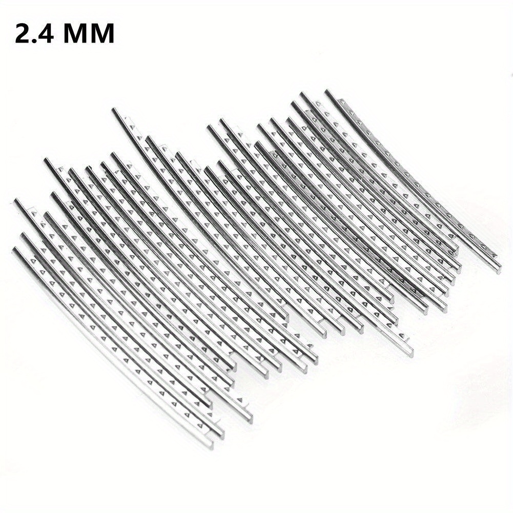 TEMU Lot de 1 ensemble de 24 pièces de laitons nickelés pour frettes de guitare et , 2/2 mm, 2/4 mm, 2/7 mm, 2/, matériel de réparation pour luthier,