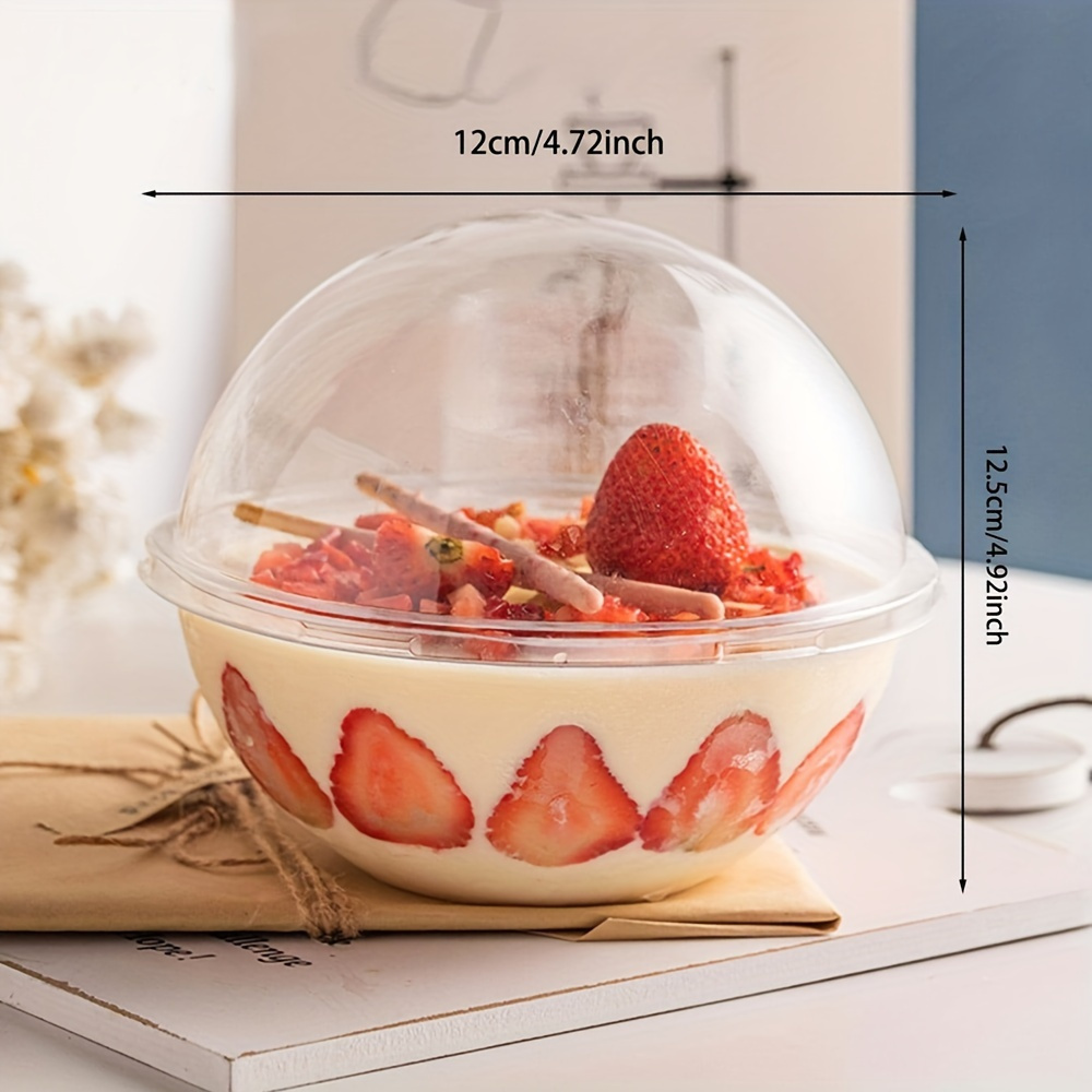 10 pcs transparent round ball shaped mousse cake containers   picnics camping birthdays christmas parties and   safe details 0