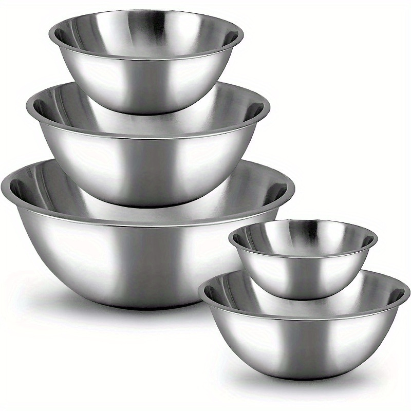 

Meal Prep Stainless Steel Mixing Bowls Set, Home, Refrigerator, And Kitchen Food Storage Organizers Reusable
