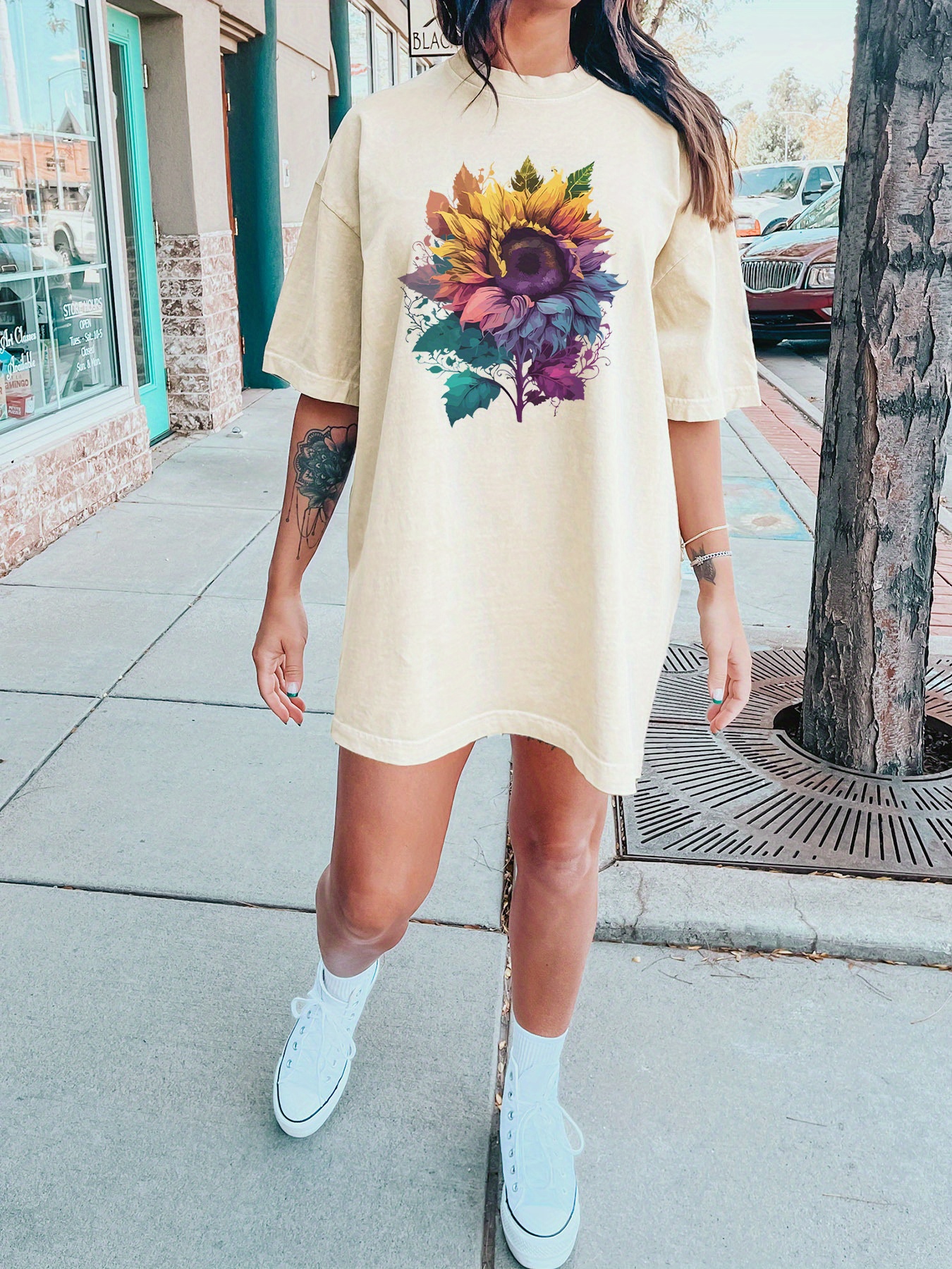 womens casual strawberry print t shirt dress short sleeve Temu