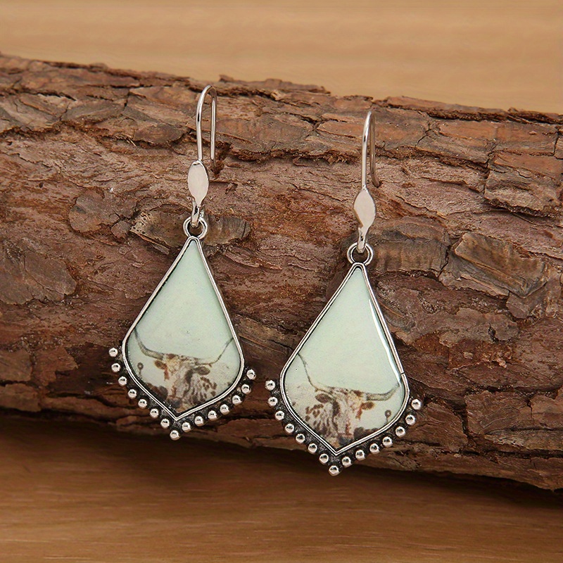 

Bohemian 3d Earrings, Water Drop Earrings, Silver Plated Metal Women's Hanging Earrings, Holiday Gift