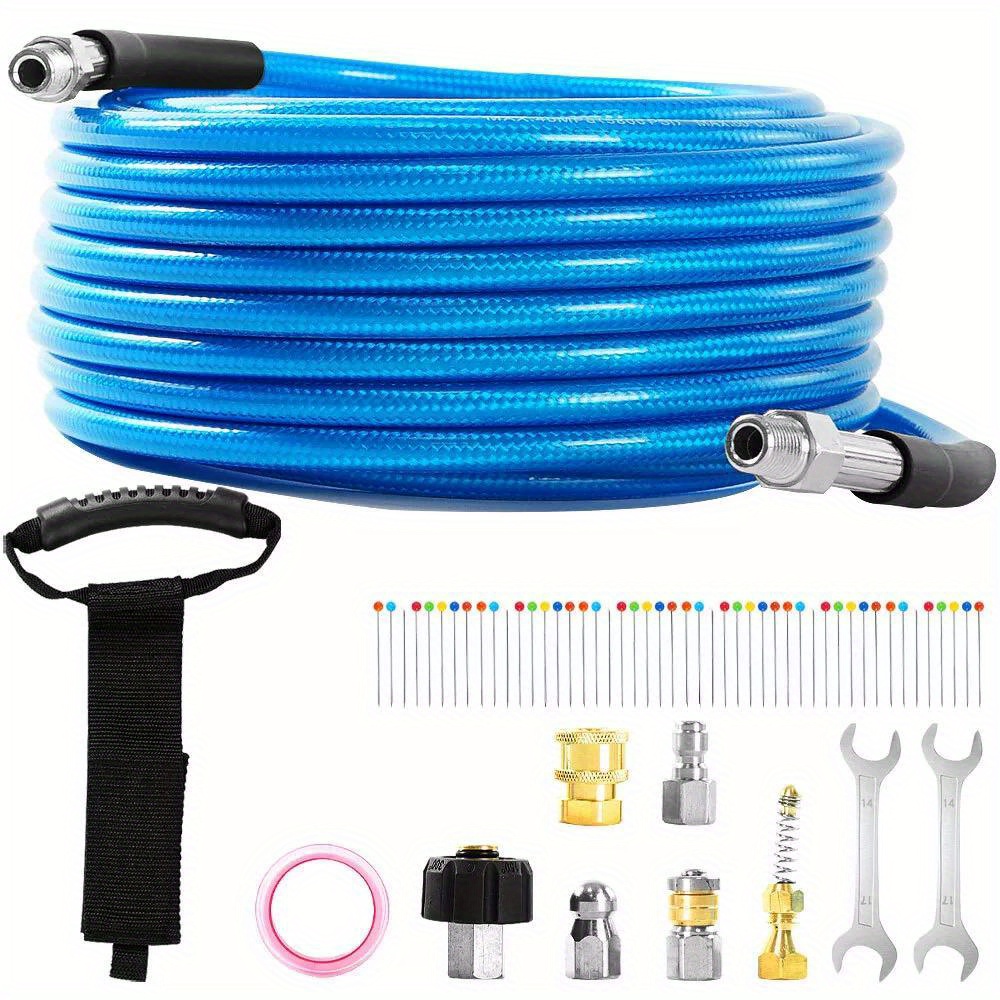 

50ft/ 100ft/ 150ft 5800psi Sewer Jetter Kit For Pressure Washer 1/ 4" M-npt Hose