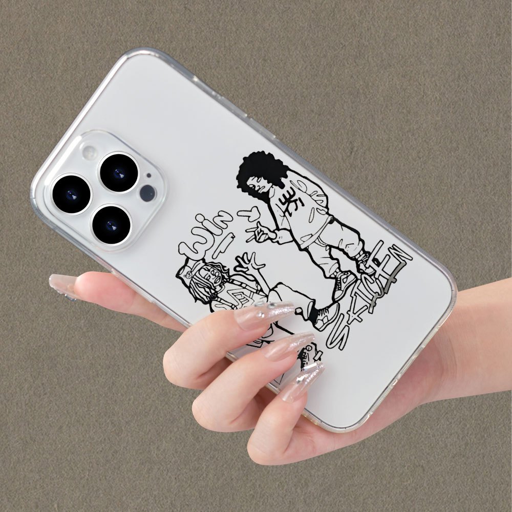 Cartoon Character Pattern-straight Edge Transparent Tpu Painting 